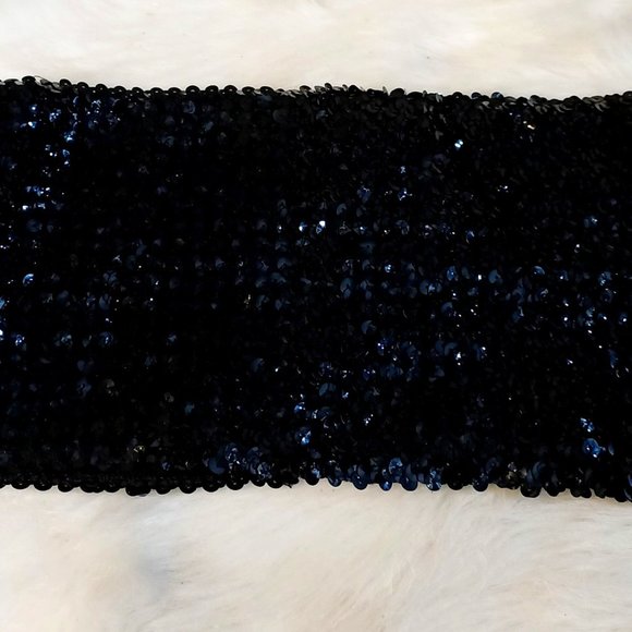 Accessories - Vintage Black Sequin Waistband Stretchy
